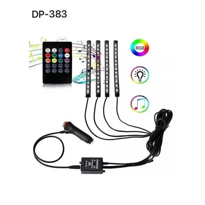 Araç İçi Ayak Altı Ses Duyarlı Şerit Led 4lü Set