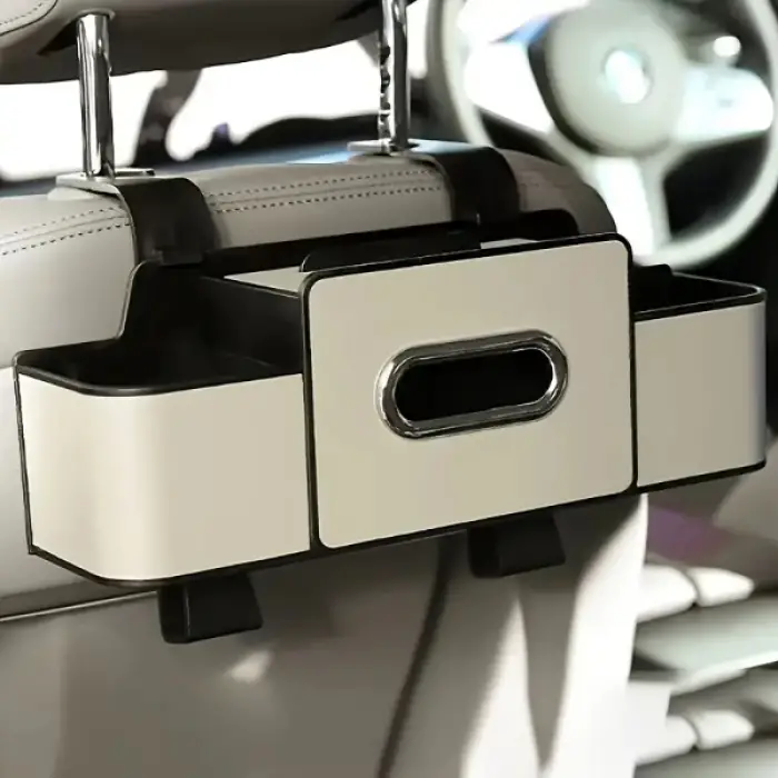 Araç Koltuk Arkası Organizer Çok Fonksiyonlu Beyaz Renk