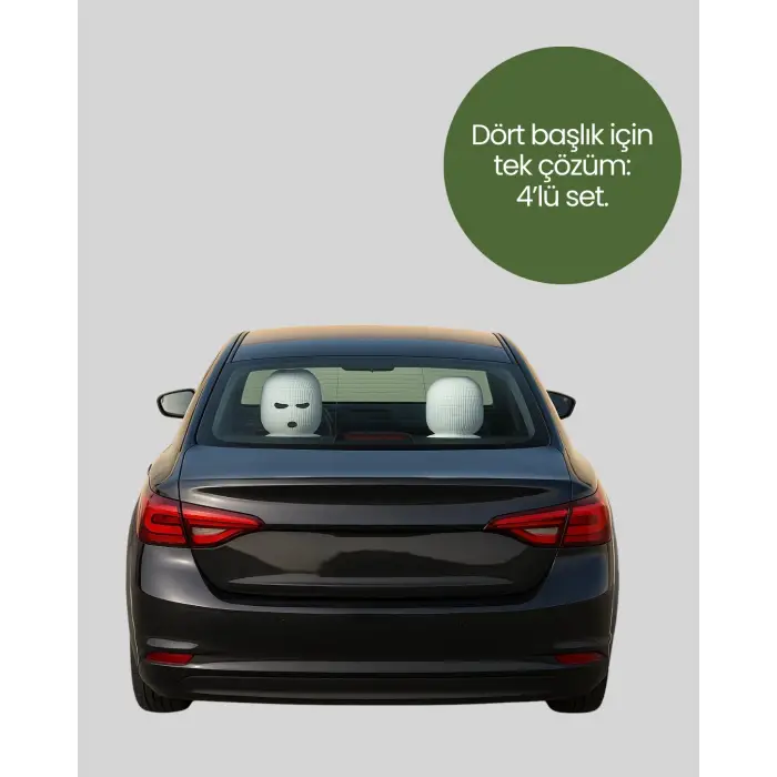 Araç Koltuk Başlığı Kılıfı 4’lü Set Komik ve Fonksiyonel