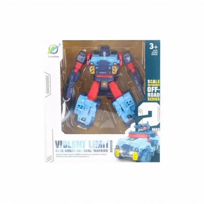 Arazi Aracına Dönüşen Mavi Robot