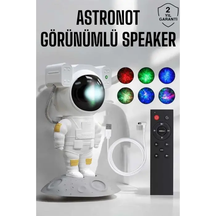 Astronot Görünümlü Projeksiyon Speaker Taşınabilir