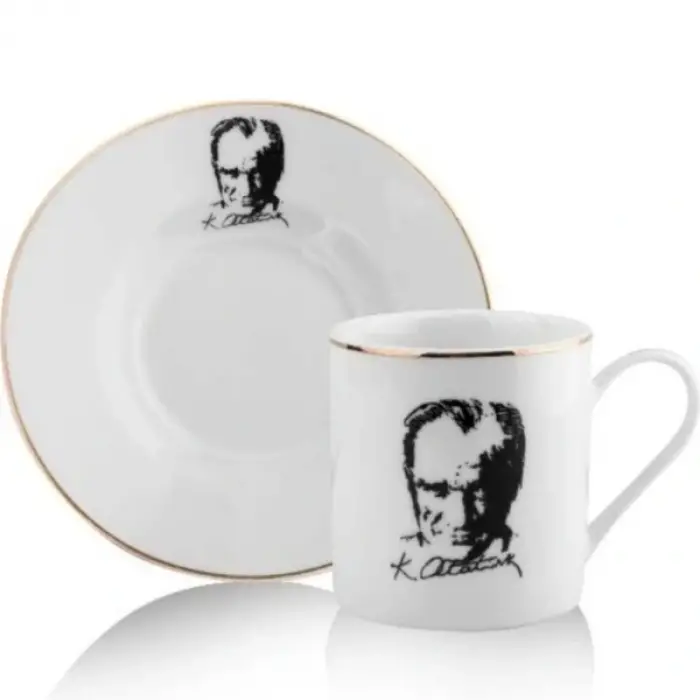 Atatürk Tasarımlı Porselen 2li Kahve Seti
