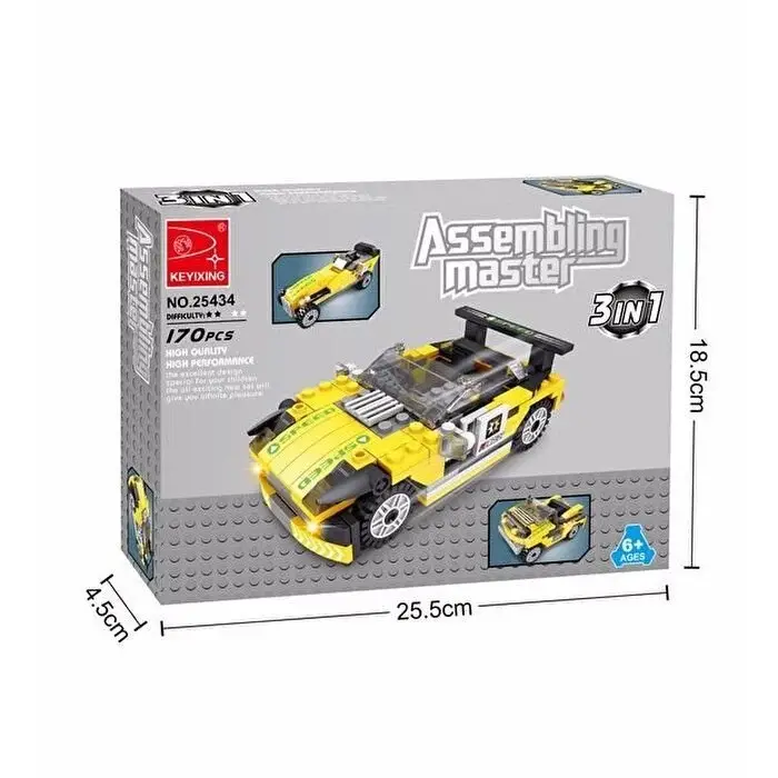 Ausini Assembling Master 170 Parça 3 in 1 Spor Arabalar