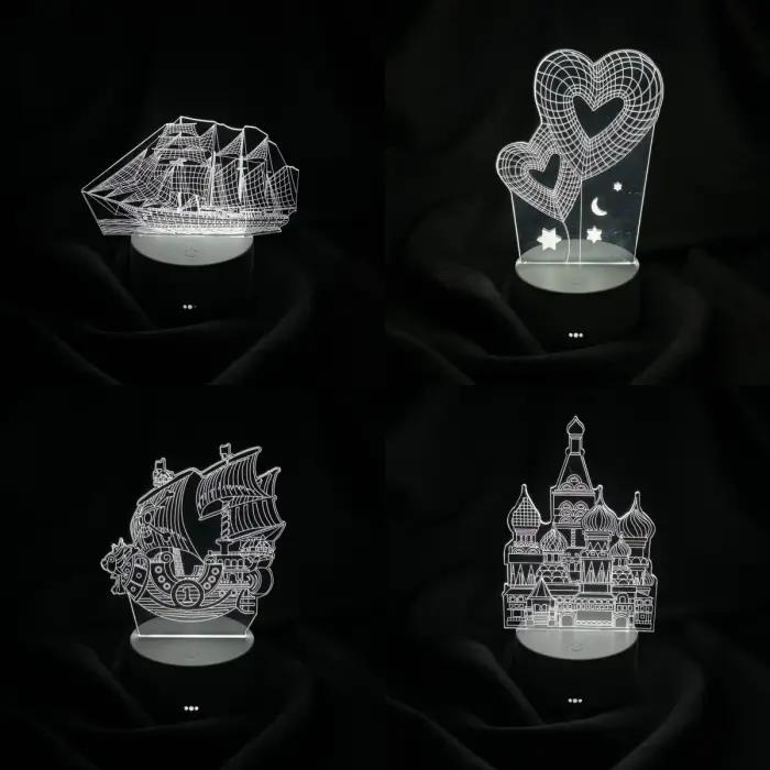 AV-333 3D PİLLİ + USBLİ MASA LAMBASI