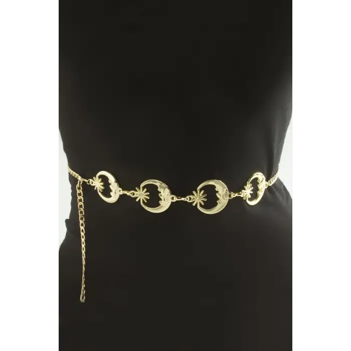 Ay Yıldız Metal Zincir Kemer