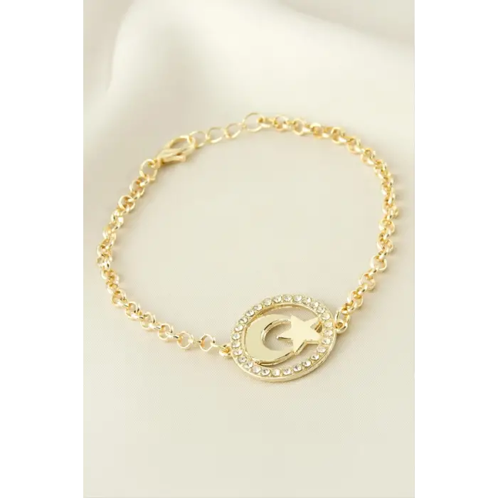 Ay Yıldız Taşlı Bileklik