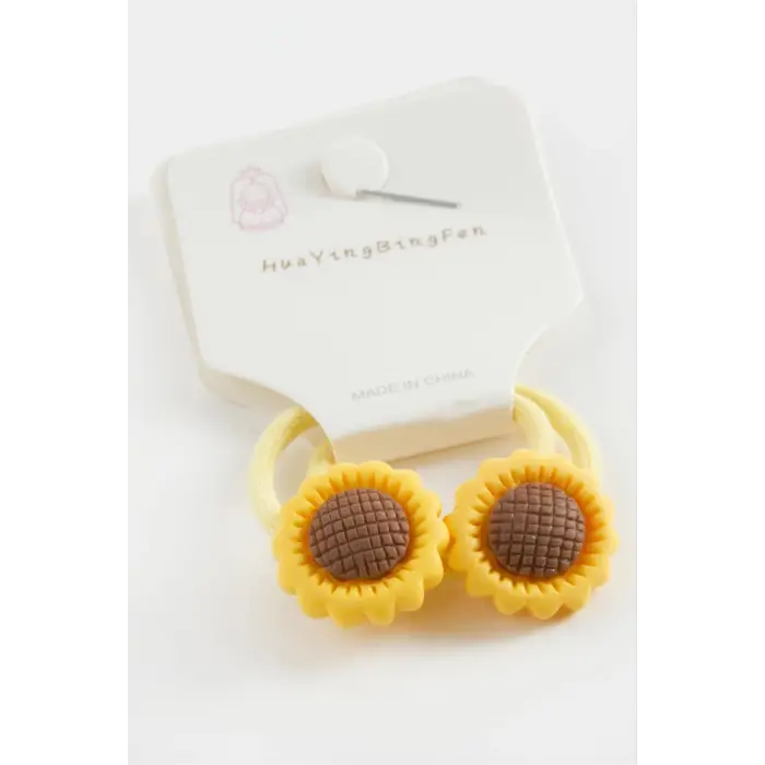 Ayçiçeği Lastikli Toka 2 Adet