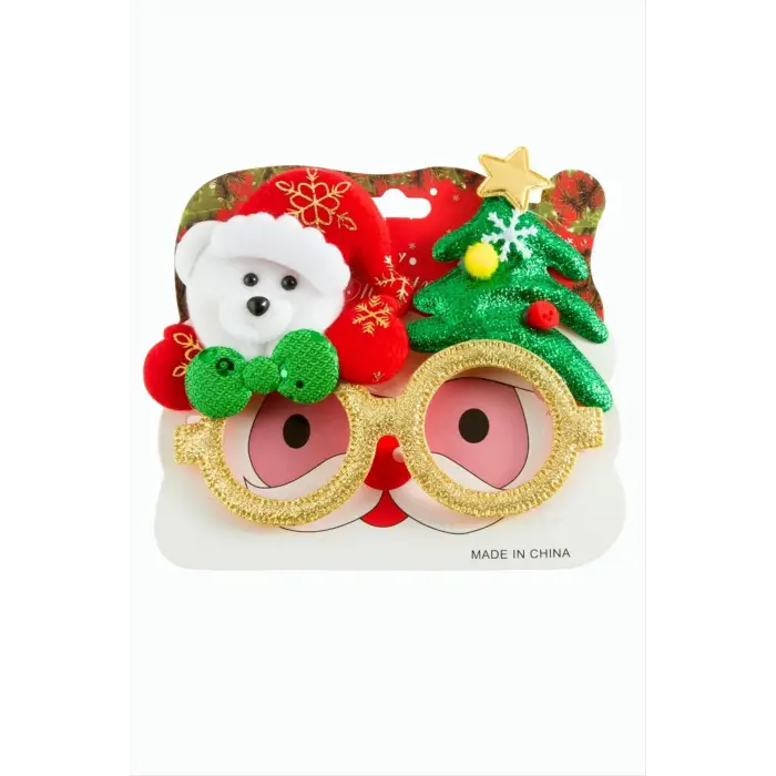 Ayıcık Çam Ağacı Simli Yılbaşı Gözlük