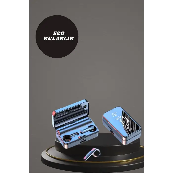 Aynalı Bluetooth Kulaklık ve 7 Kordonlu Akıllı Saat Dijital Göstergeli Uzun Pil Ömrü