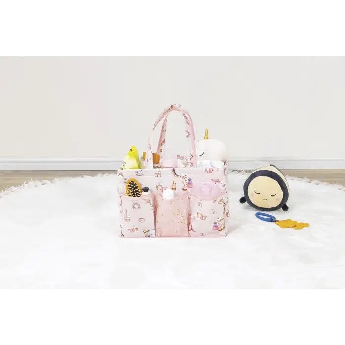 Baby Kullanımı Kolay Desenli Taşınabilir Bakım Çantası (pembe)