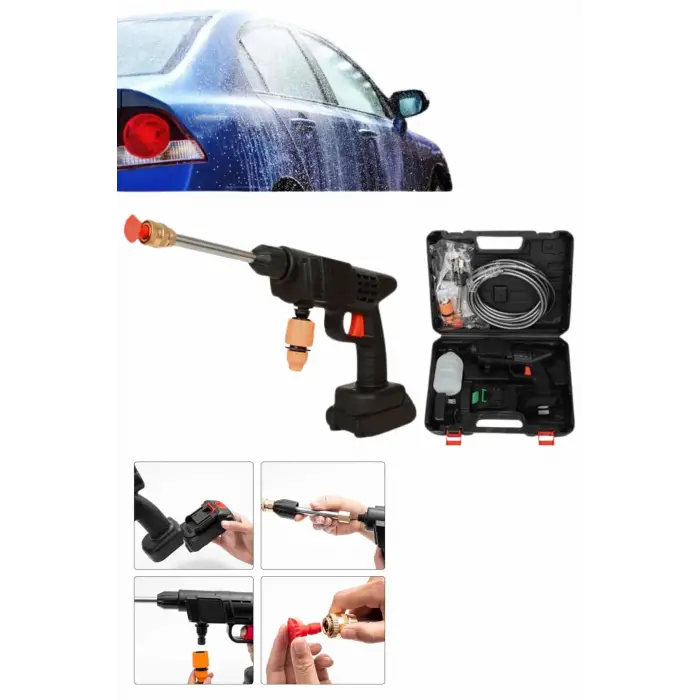 Bahçe Sulama Tabancası Makinesi Yüksek Basınçlı Akülü Yıkama Makinesi