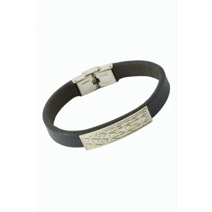 Baklava Desenli Lüks Deri Bileklik