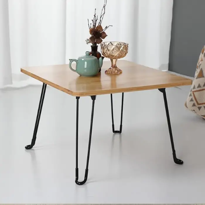 Bambu Metal Ayaklı Katlanabilir Kare Masa