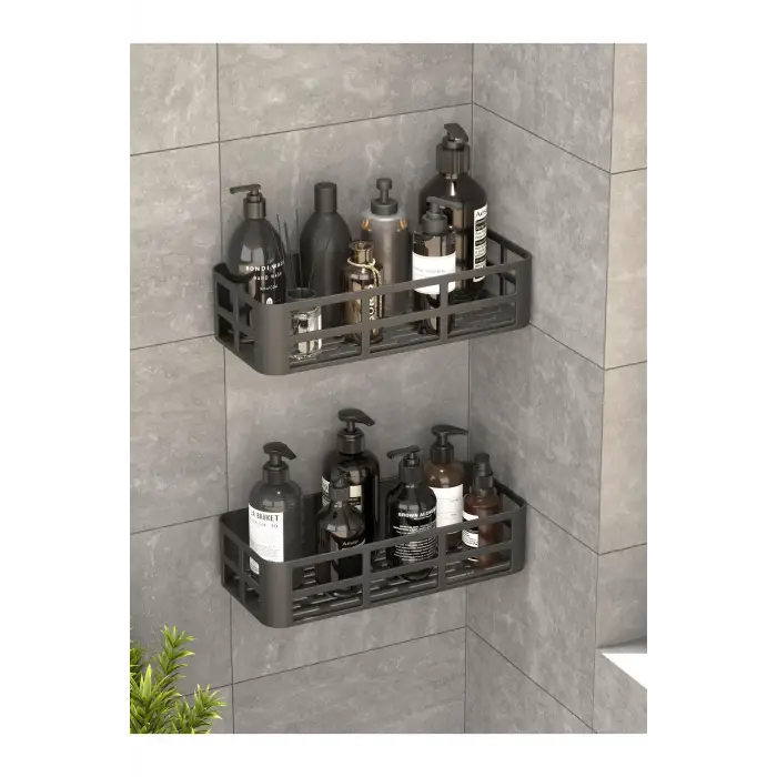 İkili Yapışkanlı Raf Duş Rafı Banyo Rafı Mutfak Rafı Organizer Düzenleyici Saklayıcı Sabunluk Şampuanlık
