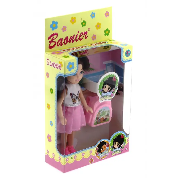 Baonier Beyaz Kelebek Elbiseli Bebeğim Seyahatte