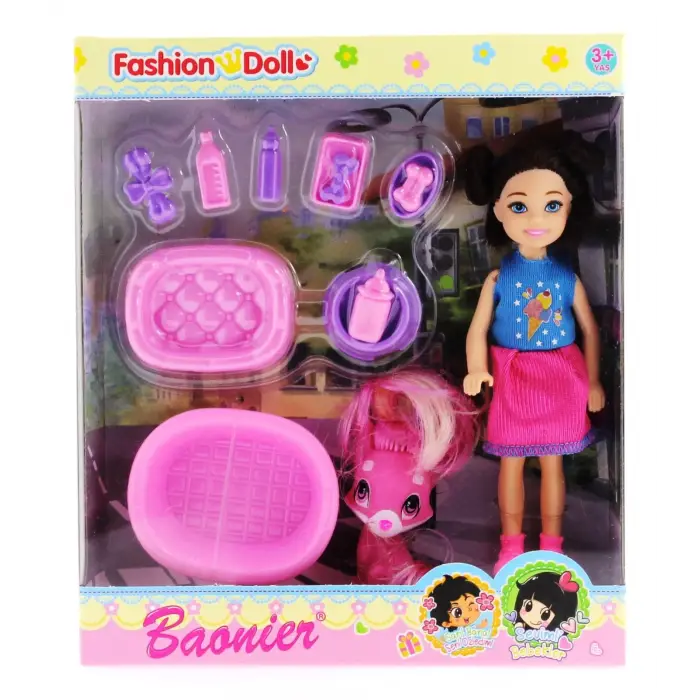 Baonier Kız Bebek Evcil Hayvan Seti