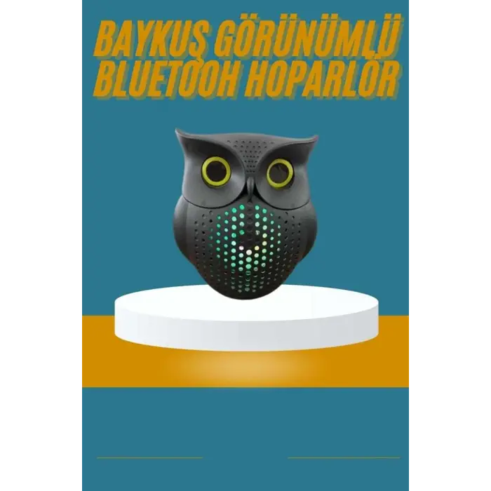 Baykuş Görünümlü Işıklı Bluetooth Speaker Bluetooth Hoparlör