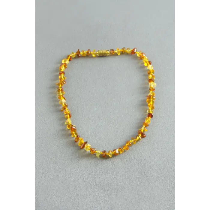 Bebek Kehribar Taşlı Kolye