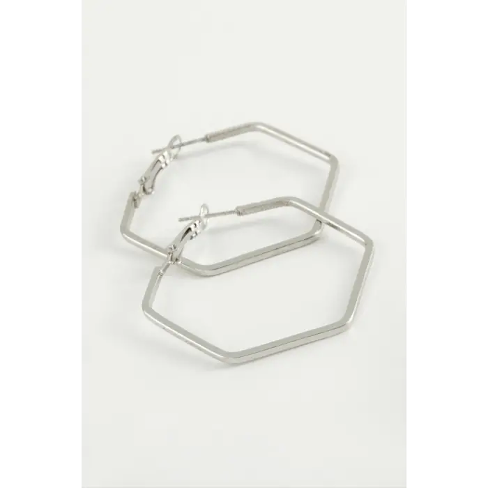 Beşgen Halka Küpe 4 cm