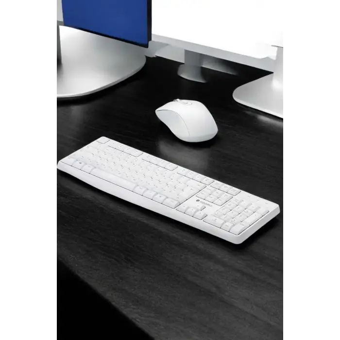 Beyaz Kablosuz Klavye Fare Seti Kablosuz Fare USB Alıcı PC Uyumlu