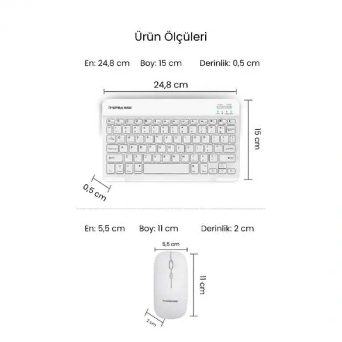 Beyaz Kablosuz Klavye Ve Mouse Seti