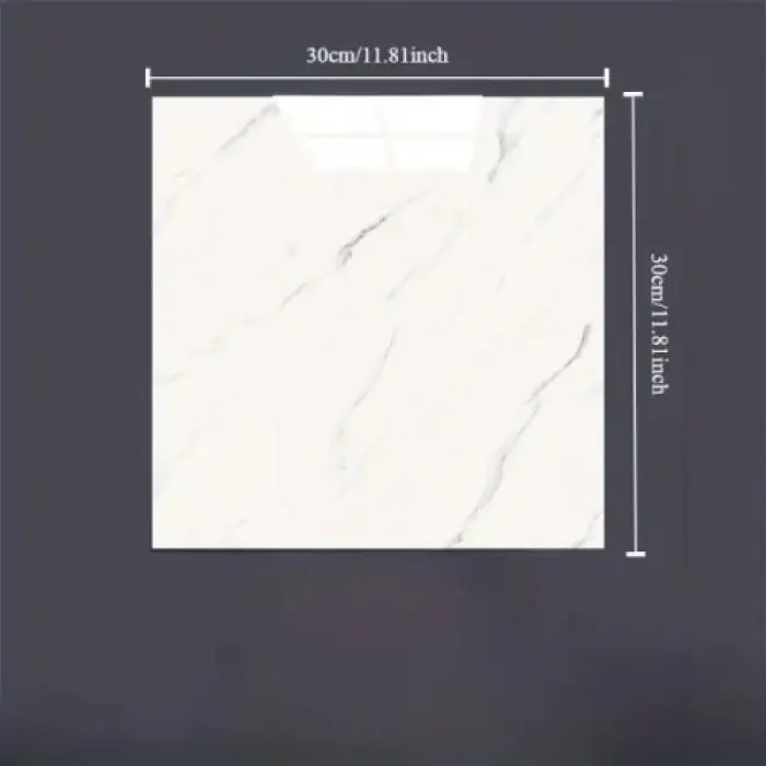 Beyaz Mermer Desenli Alüminyum Plastik Duvar Sticker (30x30)