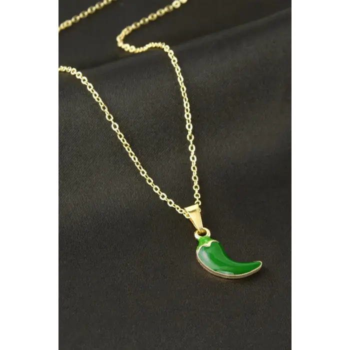 Biber Uçlu Mineli Kolye