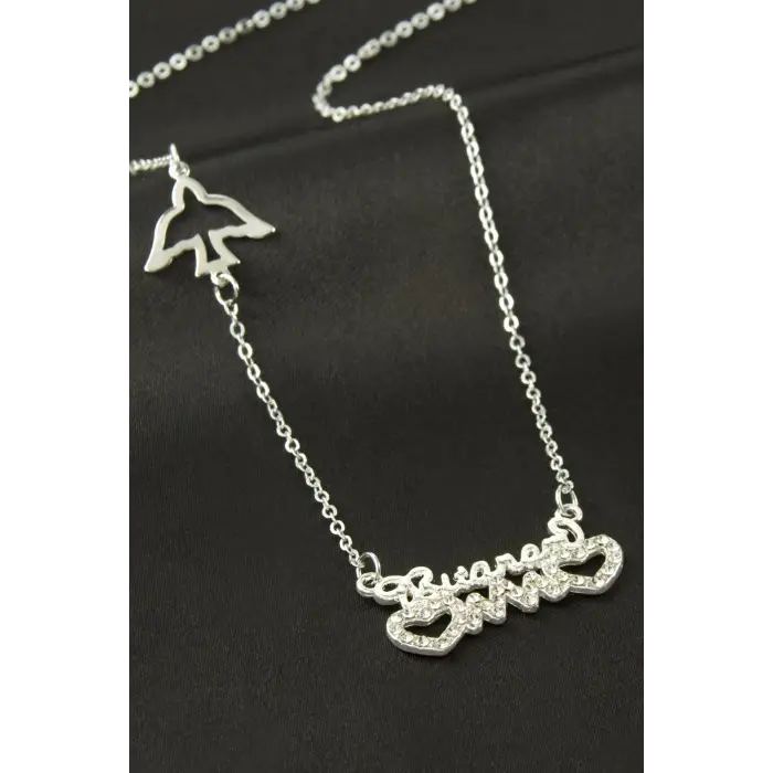 Bitanem Yazılı Kalp Ritim Şans Kolye