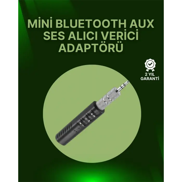Bluetooth 4.1 Ses Alıcısı | 3.5mm Girişli Hoparlör & Kulaklıklar İçin Kablosuz Dönüştürücü