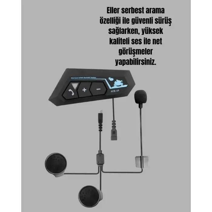 Bluetooth 5.0 Motosiklet Kask Kulaklık Eller Serbest ve Müzik Özellikli