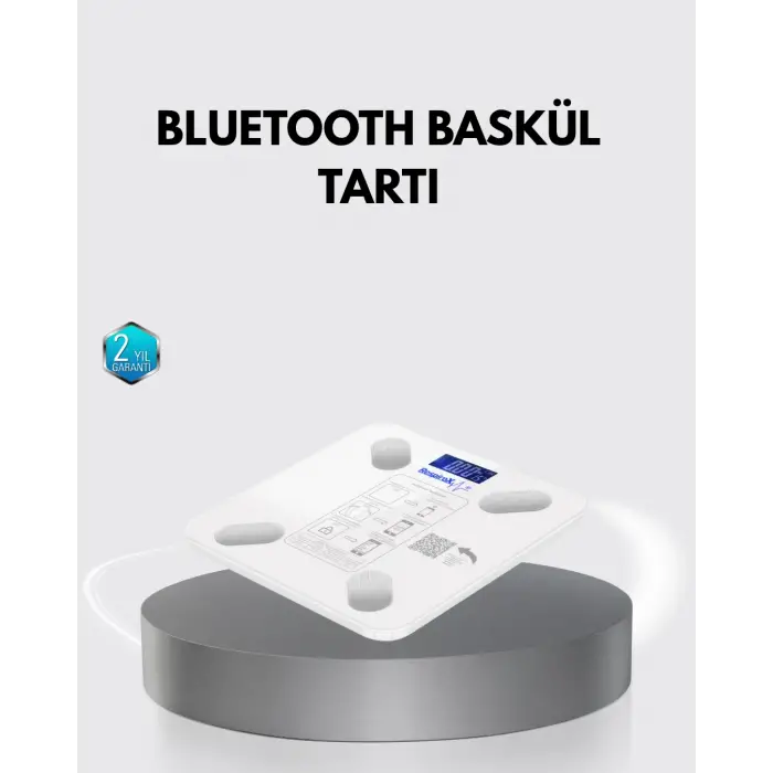 Bluetooth Akıllı Tartı – 8 Fonksiyonlu Dijital Baskül, 180 kg Kapasiteli