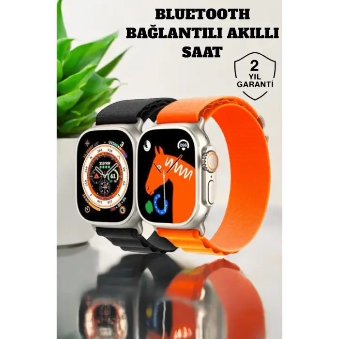 Bluetooth Bağlantılı 49MM Dokunmatik Akıllı Saat Sağlık ve Spor Takip Özellikli