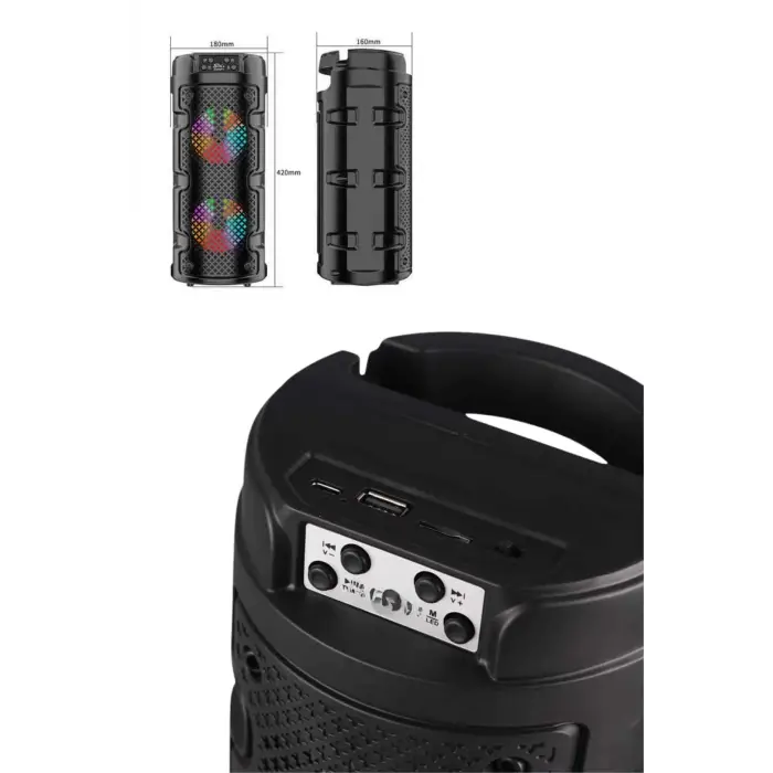 Bluetooth Hoparlör Büyük Boy Ses Bombası Fm Radyolu