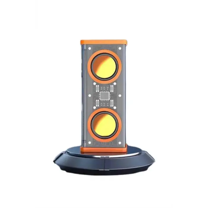 Bluetooth Hoparlör Şeffaf Mecha RGB Işıklı Çift Hoparlör 5.0 Bluetooth