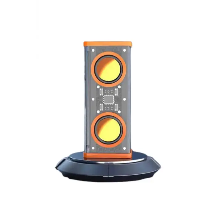 Bluetooth Hoparlör Şeffaf Mecha RGB Işıklı Çift Hoparlör 5.0 Bluetooth