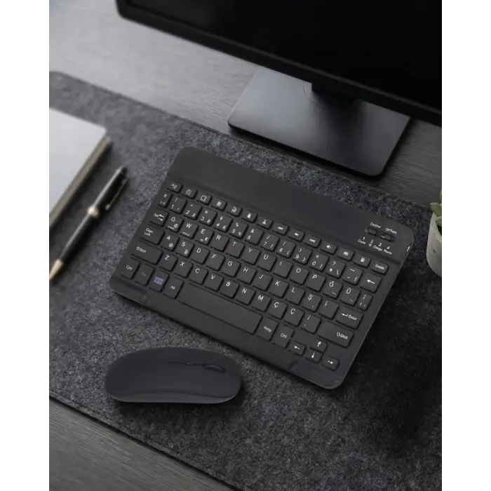 Bluetooth Klavye Mouse Seti Taşınabilir Wireless Bilgisayar Aksesuarı