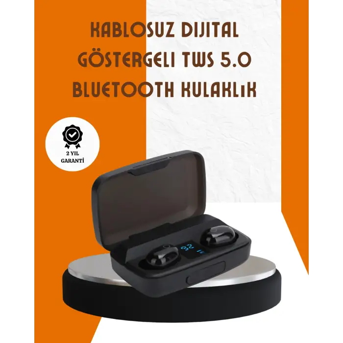 Bluetooth V5.0 Parmak Dokunmatik Kontrol Kablosuz Kulaklık Şarj Kutulu Model