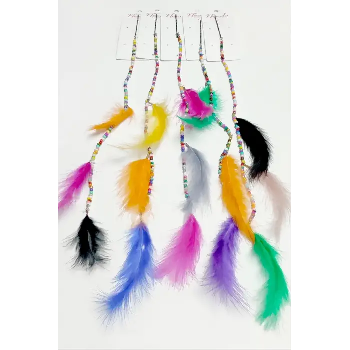 Boncuklu Tüylü Rasta 1 Adet