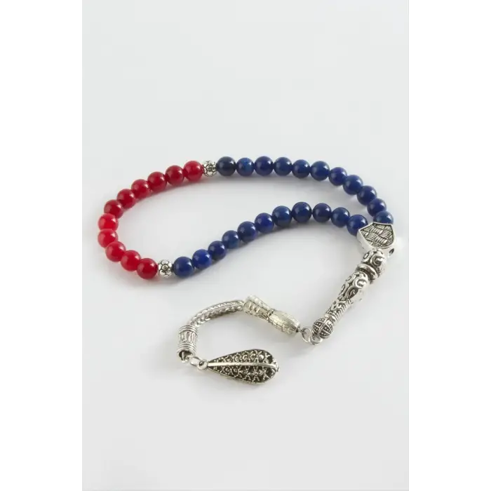 Bordo Lacivert Ceyt Doğaltaş Tesbih 6 mm