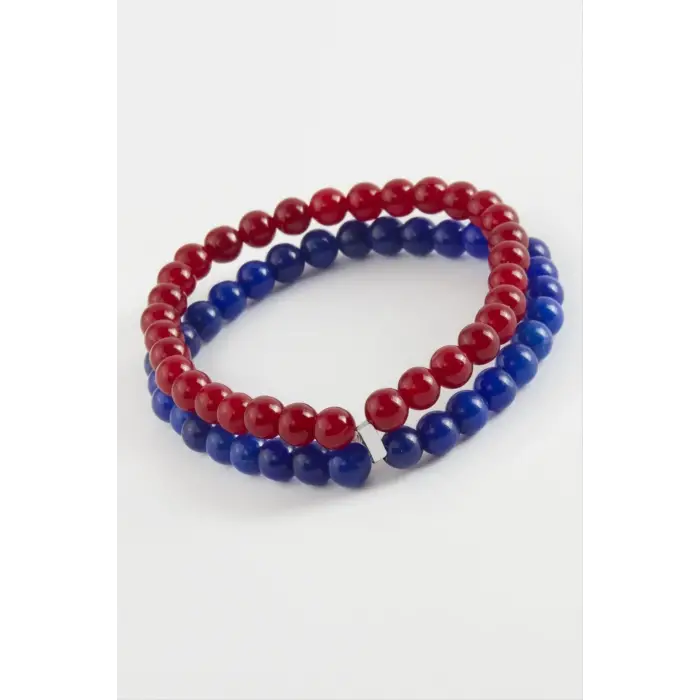 Bordo Lacivert Doğaltaş Bileklik 6 mm