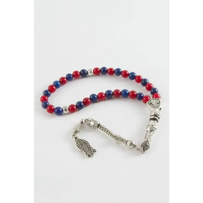 Bordo Mavi Ceyt Doğaltaş Tesbih 6 mm