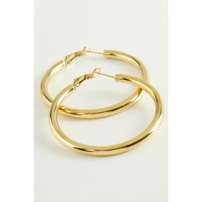 Boru Lüks Çelik Halka Küpe 5 cm