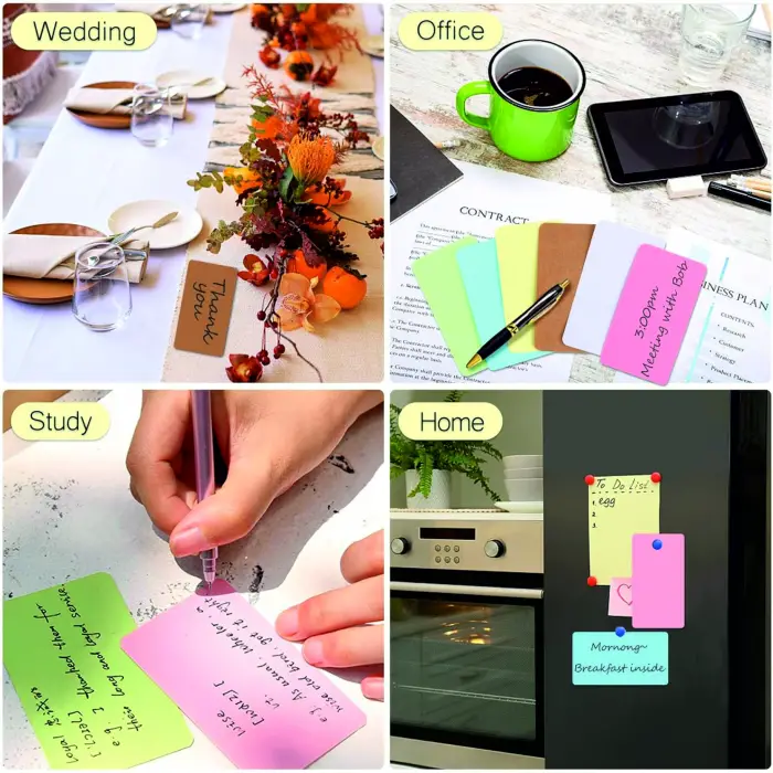 Boş Kelime Kartları 5x8 cm - 50 Adet Oval Kenarlı | Tabu & Not Kartları - Beyaz