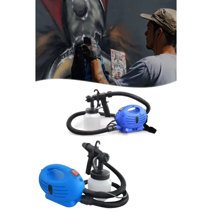 Boya Tabancası Hazneli Taşınabilir Elektrikli Duvar Mobilya Beton ve Alçı Boyası