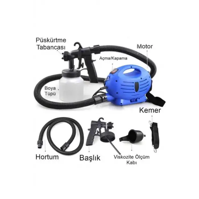 Boya Tabancası Paint Zoom Yeni Nesil Çok Fonksiyonlu Püskürtücü Elektrikli Sprey Tabanca Seti
