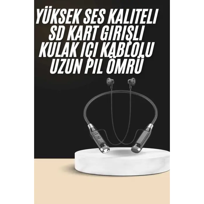 Boyun Bantlı SD Kart Girişli Yüksek Perfomanslı Bluetooth Kulaklık