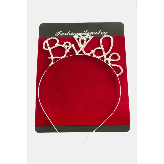 Bride Yazılı Taşlı Taç