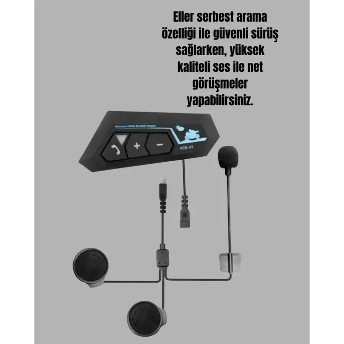 Bt22 Kask Bluetooth Kulaklık Su Geçirmez Motosiklet İletişim Sistemi