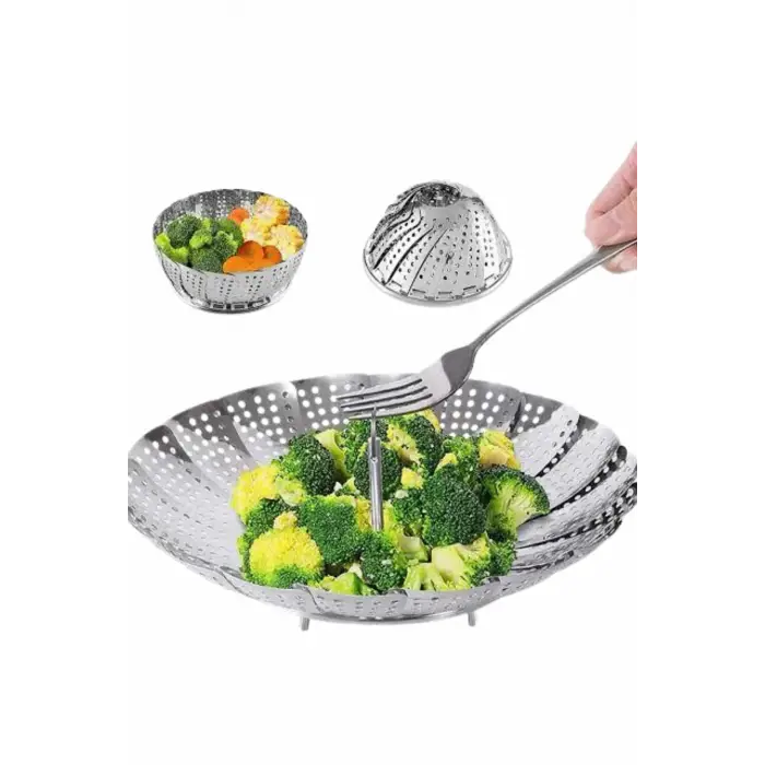 Buharda Pişirme Aparatı Katlanabilir Sebze Pişirme Haşlama Aparatı