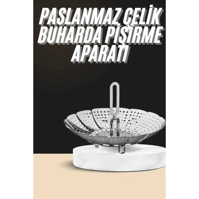 Buharda Pişirme Haşlama Aparatı Açılır Kapanır Paslanmaz Çelik Sebze Haşlama